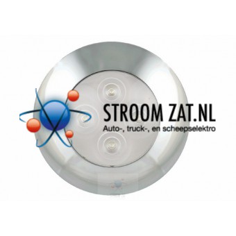 Led Interieurverlichting softwit / ivoor met chromen rand rond 75 12V